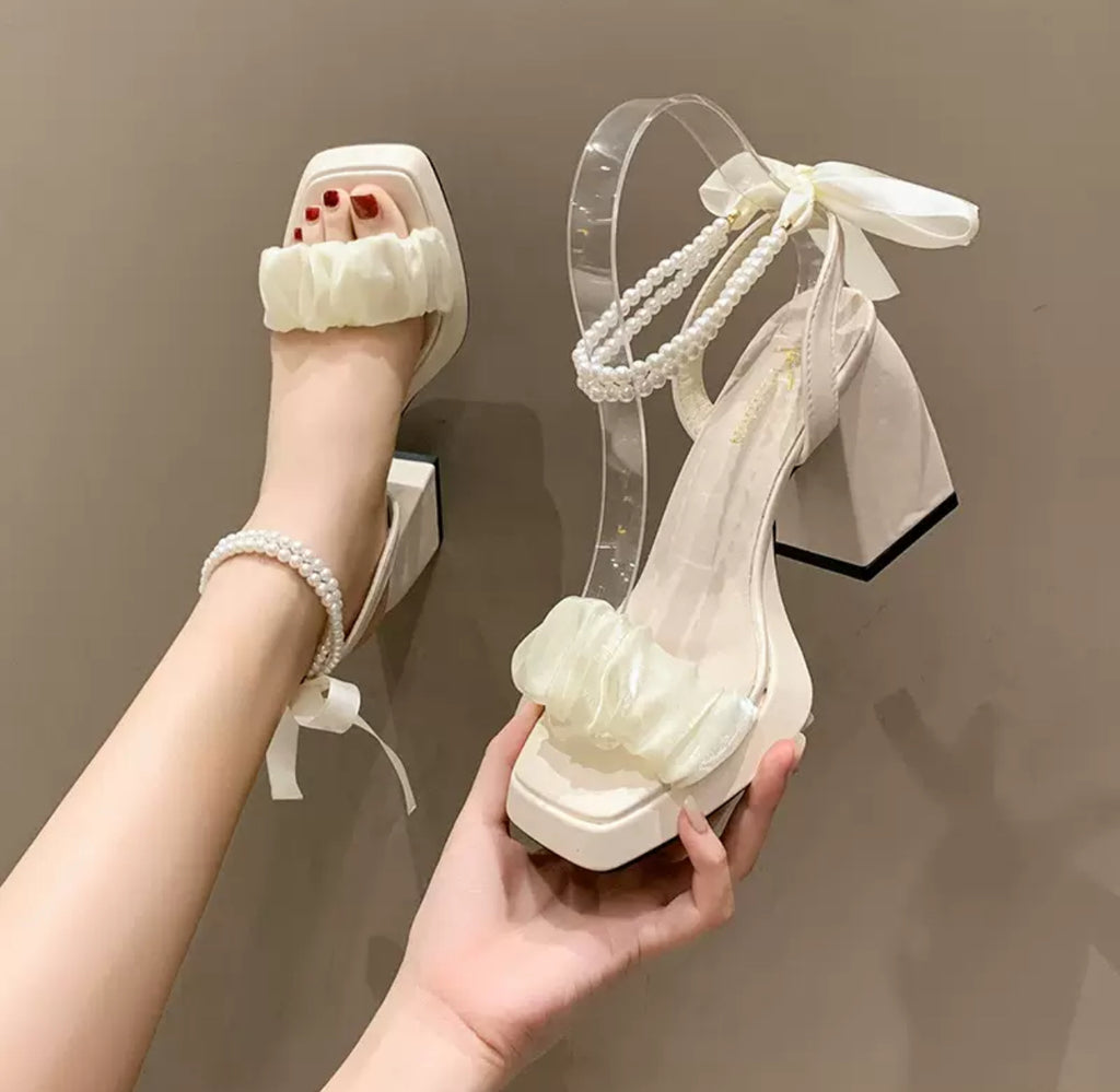 Mesh Platform Heels